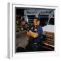 Mechanic Norman Hummel at His Garage-James Keyser-Framed Premium Photographic Print