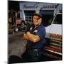 Mechanic Norman Hummel at His Garage-James Keyser-Mounted Premium Photographic Print