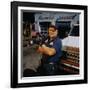 Mechanic Norman Hummel at His Garage-James Keyser-Framed Premium Photographic Print