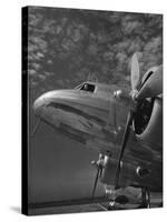 Mechanic Testing the Radio Equipment Attached to the C39 Cargo Plane-Carl Mydans-Stretched Canvas