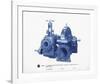 Mechanical Cyanotype I-Chris Dunker-Framed Giclee Print