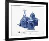 Mechanical Cyanotype I-Chris Dunker-Framed Giclee Print