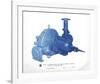 Mechanical Cyanotype IV-Chris Dunker-Framed Giclee Print