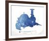 Mechanical Cyanotype IV-Chris Dunker-Framed Giclee Print