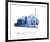 Mechanical Cyanotype VII-Chris Dunker-Framed Giclee Print