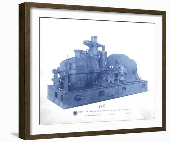 Mechanical Cyanotype VIII-Chris Dunker-Framed Giclee Print