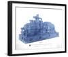 Mechanical Cyanotype VIII-Chris Dunker-Framed Giclee Print