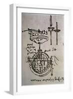 Mechanical Drawings No.3-Leonardo da Vinci-Framed Giclee Print