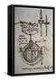 Mechanical Drawings No.3-Leonardo da Vinci-Framed Stretched Canvas