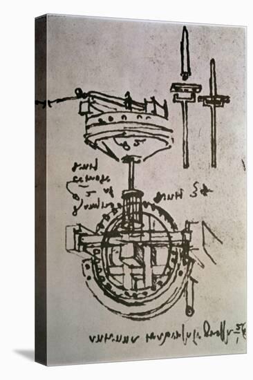 Mechanical Drawings No.3-Leonardo da Vinci-Stretched Canvas