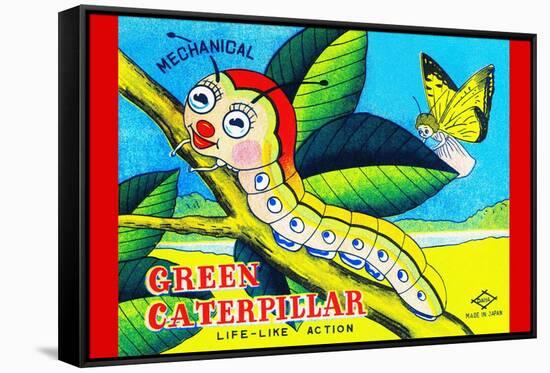 Mechanical Green Caterpillar-null-Framed Stretched Canvas