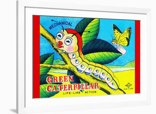 Mechanical Green Caterpillar-null-Framed Premium Giclee Print