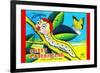 Mechanical Green Caterpillar-null-Framed Premium Giclee Print