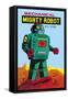Mechanical Green Mighty Robot with Spark-null-Framed Stretched Canvas