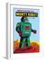 Mechanical Green Mighty Robot with Spark-null-Framed Art Print