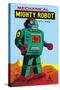 Mechanical Green Mighty Robot with Spark-null-Stretched Canvas