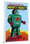 Mechanical Green Mighty Robot with Spark-null-Framed Art Print