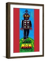 Mechanical Walking Space Man-null-Framed Art Print