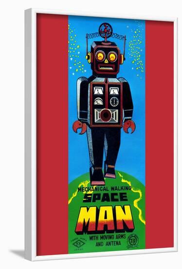 Mechanical Walking Space Man-null-Framed Art Print