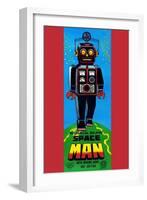 Mechanical Walking Space Man-null-Framed Art Print