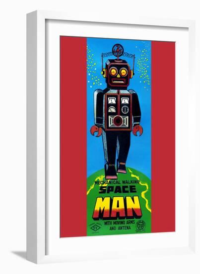 Mechanical Walking Space Man-null-Framed Art Print