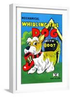 Mechanical Whirling Dog with Boot-null-Framed Art Print