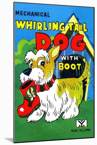 Mechanical Whirling Dog with Boot-null-Mounted Art Print
