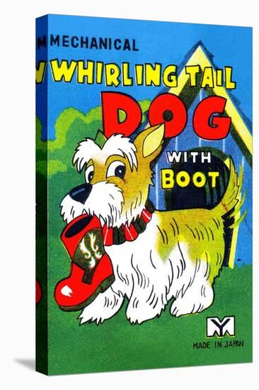 Mechanical Whirling Dog with Boot-null-Stretched Canvas