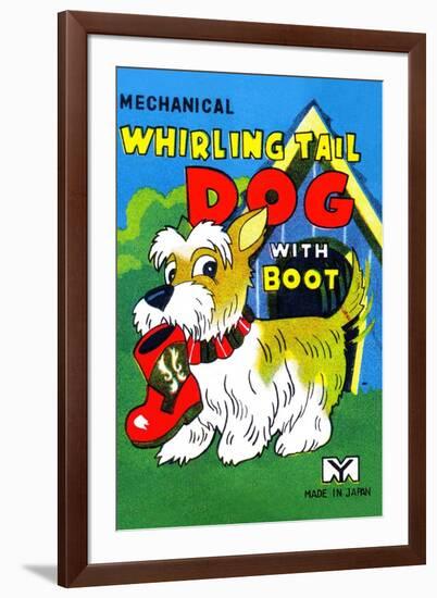 Mechanical Whirling Dog with Boot-null-Framed Art Print