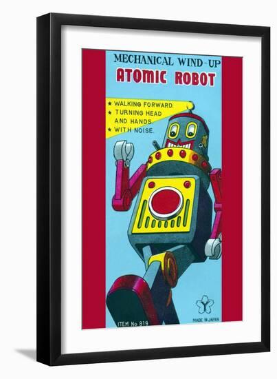 Mechanical Wind-Up Atomic Robot-null-Framed Art Print