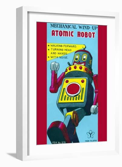 Mechanical Wind-Up Atomic Robot-null-Framed Art Print