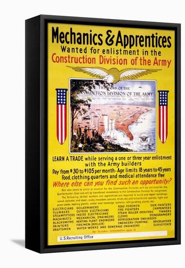 Mechanics and Apprentices Wanted for Enlistment-null-Framed Stretched Canvas