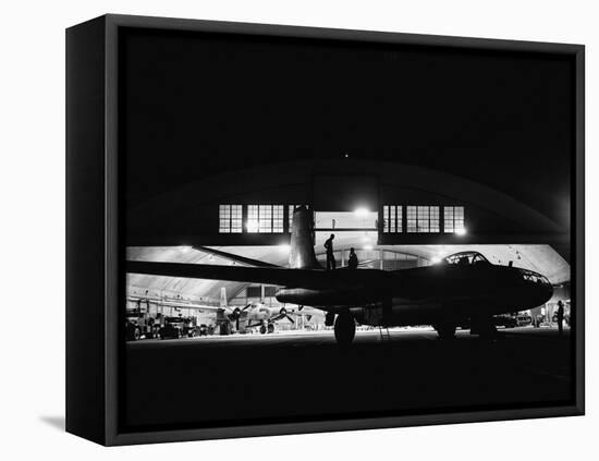 Mechanics Servicing a B-45 Bomber-null-Framed Stretched Canvas