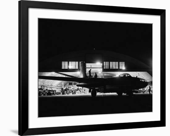 Mechanics Servicing a B-45 Bomber-null-Framed Photographic Print