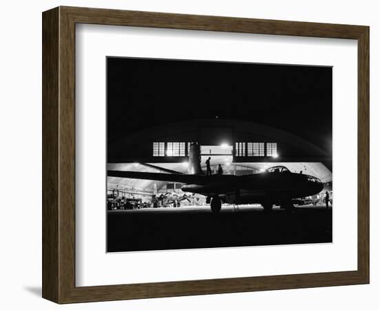 Mechanics Servicing a B-45 Bomber-null-Framed Photographic Print