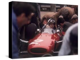 Mechanics Work on John Surtees in Ferrari During Pit Stop-null-Stretched Canvas