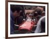 Mechanics Work on John Surtees in Ferrari During Pit Stop-null-Framed Photographic Print