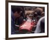 Mechanics Work on John Surtees in Ferrari During Pit Stop-null-Framed Photographic Print