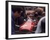 Mechanics Work on John Surtees in Ferrari During Pit Stop-null-Framed Photographic Print