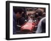 Mechanics Work on John Surtees in Ferrari During Pit Stop-null-Framed Photographic Print