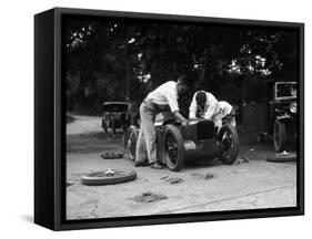 Mechanics working on Leon Cushmans Austin 7 racer for a speed record attempt, Brooklands, 1931-Bill Brunell-Framed Stretched Canvas