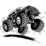 Cartoon Monster Truck-Mechanik-Art Print