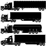 Detailed Trucks Silhouettes Set-Mechanik-Stretched Canvas