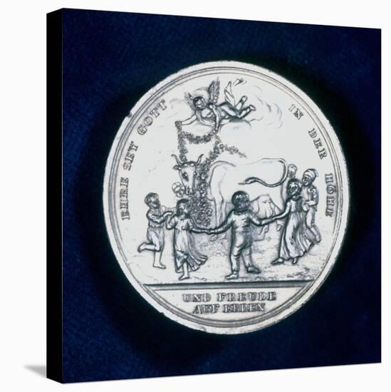 Medal Commemorating the Discovery of Smallpox Vaccination in 1796-null-Stretched Canvas