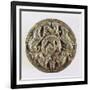 Medallion Depicting Hyenas Devouring Antelope, Gold-null-Framed Giclee Print