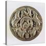 Medallion Depicting Hyenas Devouring Antelope, Gold-null-Stretched Canvas