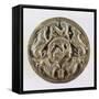 Medallion Depicting Hyenas Devouring Antelope, Gold-null-Framed Stretched Canvas
