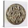 Medallion Depicting Hyenas Devouring Antelope, Gold-null-Stretched Canvas