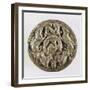 Medallion Depicting Hyenas Devouring Antelope, Gold-null-Framed Giclee Print