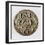 Medallion Depicting Hyenas Devouring Antelope, Gold-null-Framed Giclee Print